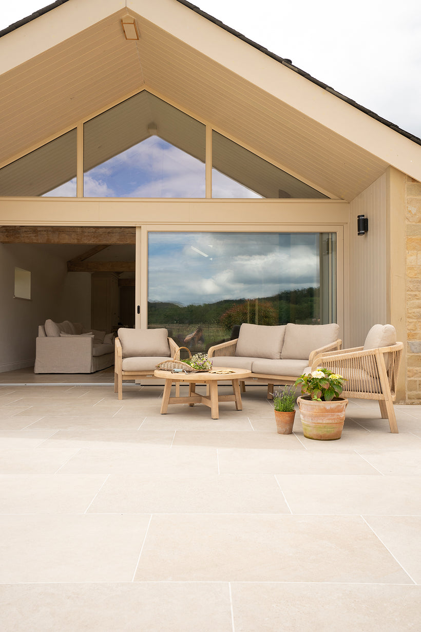 Lullington Beige Stone Effect Porcelain Pavers