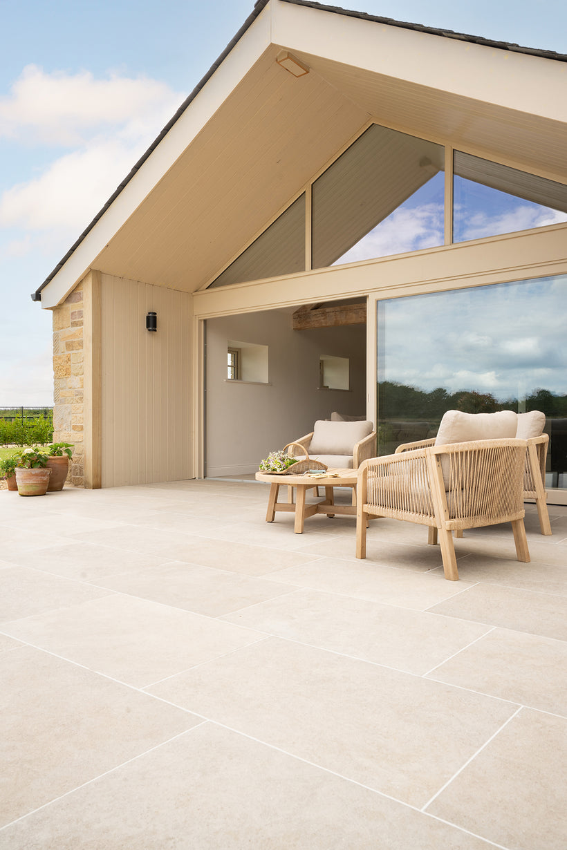 Lullington Beige Stone Effect Porcelain Pavers