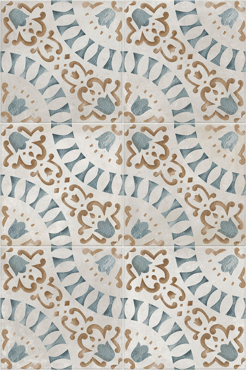 Luna Blue Decorative Patterned Tiles
