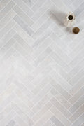 Mont Blanc Honed Marble Herringbone Metro