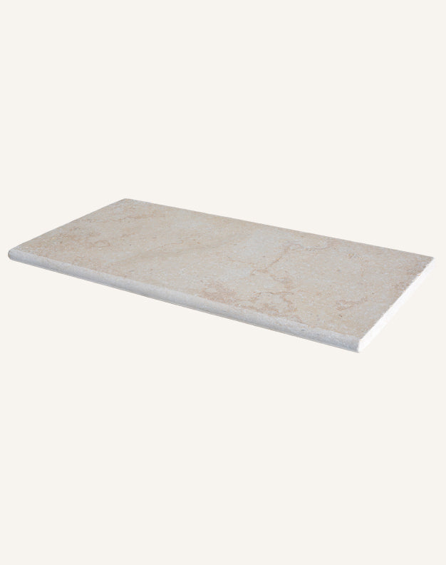 Monte Carlo Tumbled Limestone Bullnose Step