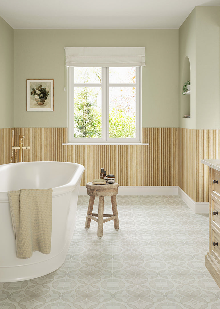 Kyoto Mid Oak Slatted Wood Effect Tile