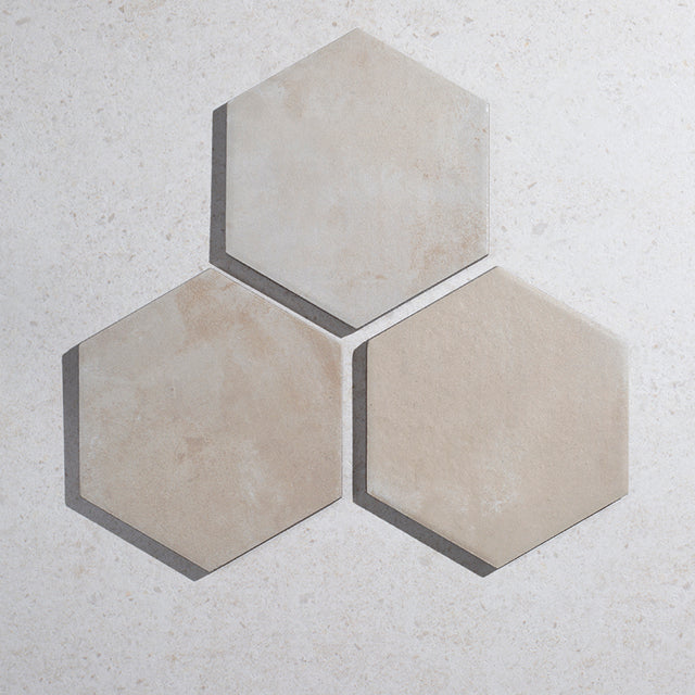 Oliva Crema Hexagon Terracotta Effect Tiles