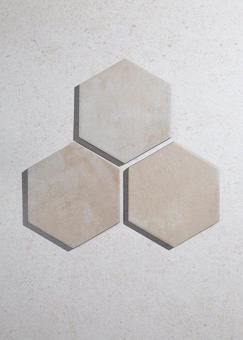 Oliva Crema Hexagon Terracotta Effect Tiles