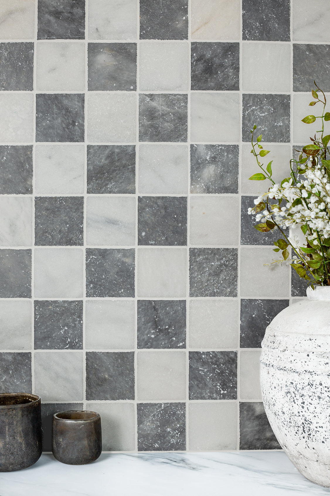 Parisian Grey Tumbled Marble Tiles