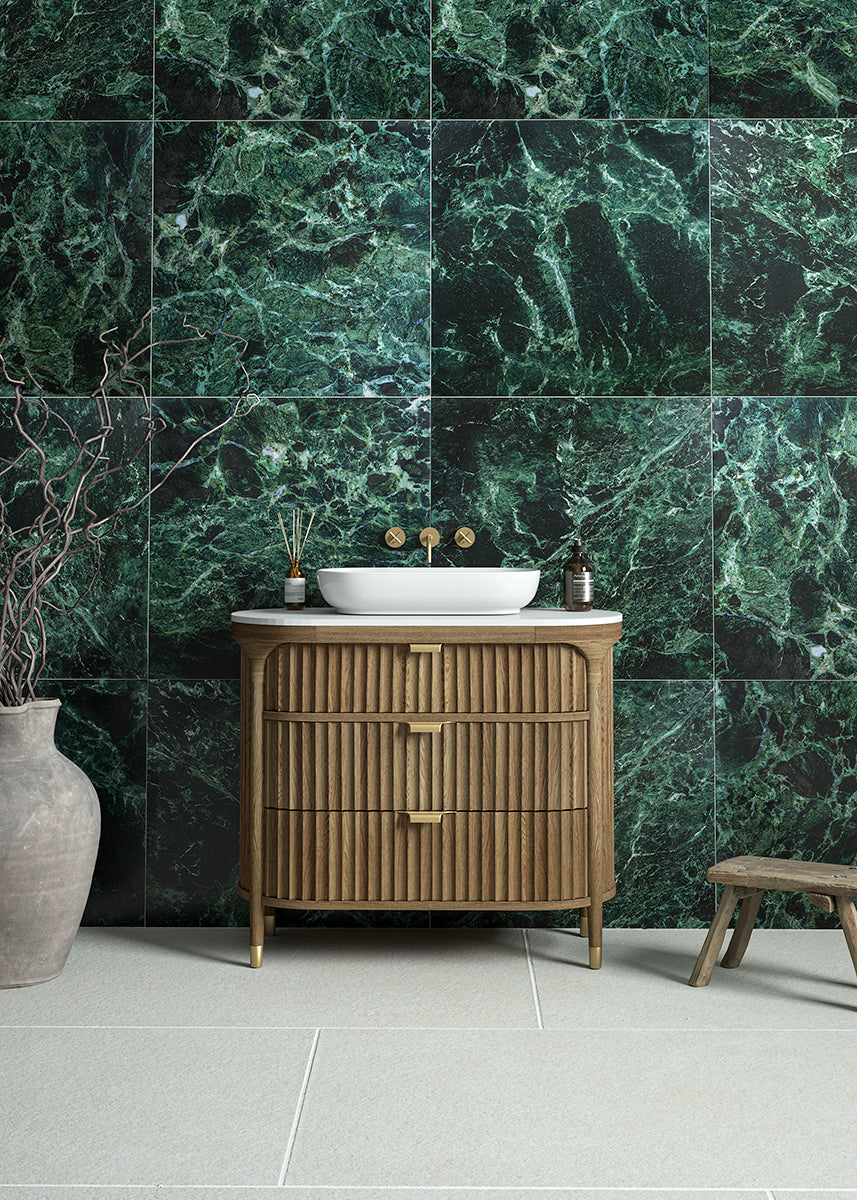 Ravello Verde Marble Effect Porcelain Tiles | Quorn Stone