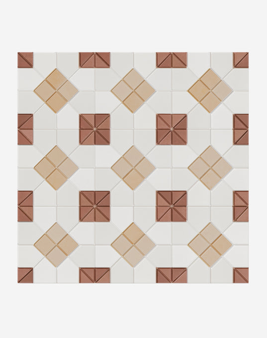 Regent Burgundy Decorative Patterned Tiles