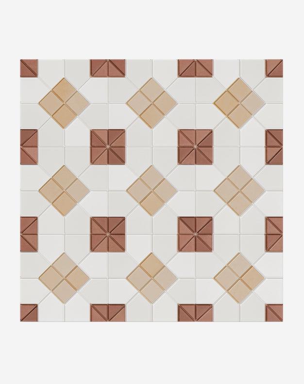 Job Lot 7.84m2 - Regent Burgundy Decorative Patterned Tiles