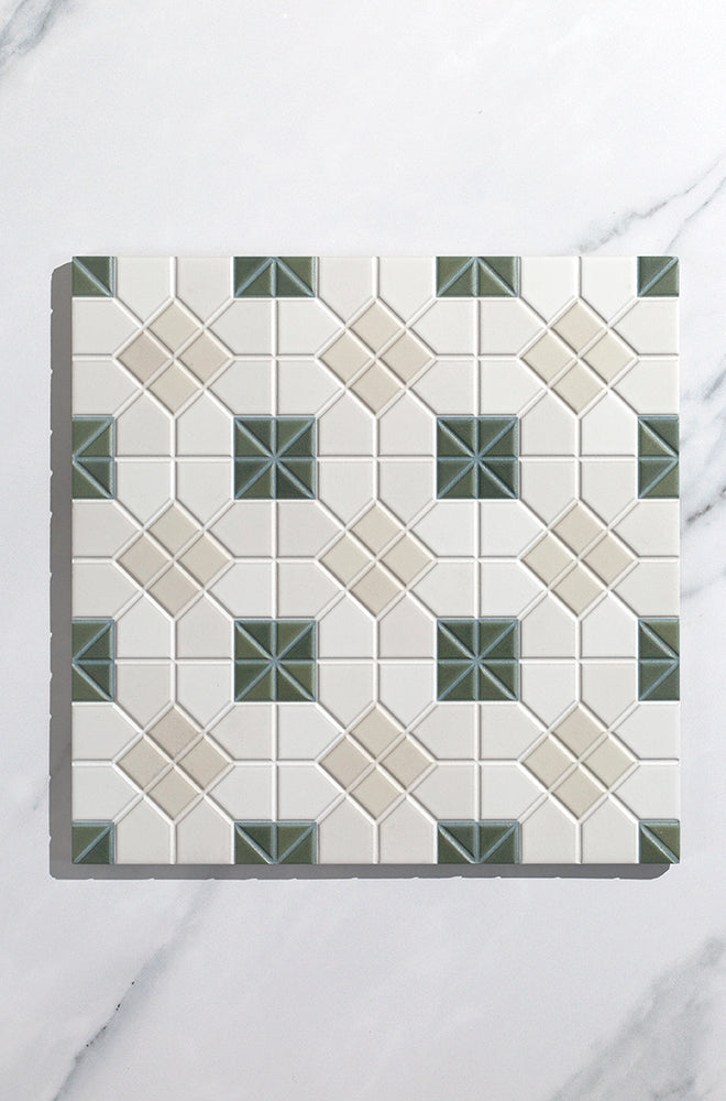 Regent Green Decorative Patterned Tiles