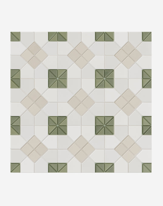 Regent Green Decorative Patterned Tiles Decorative Quorn Stone