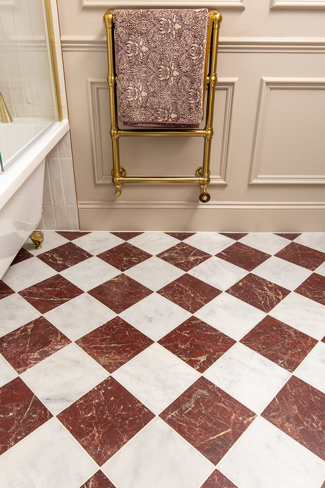 Riviera Burgundy Honed Marble Tiles