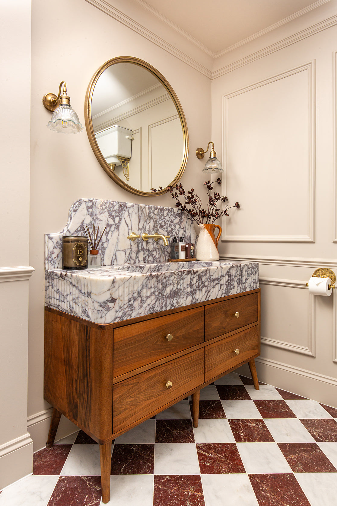 Riviera Burgundy Honed Marble Tiles