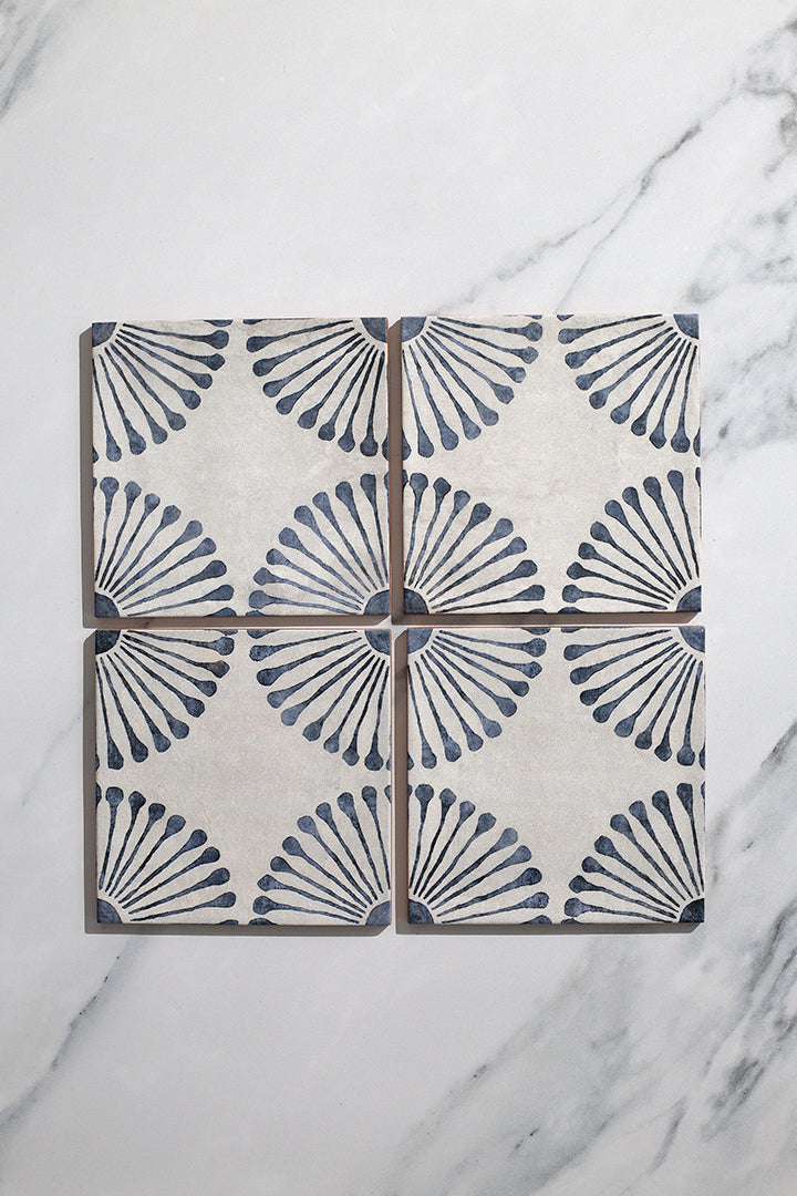 Seraphine Midnight Blue Decorative Patterned Tiles | Quorn Stone