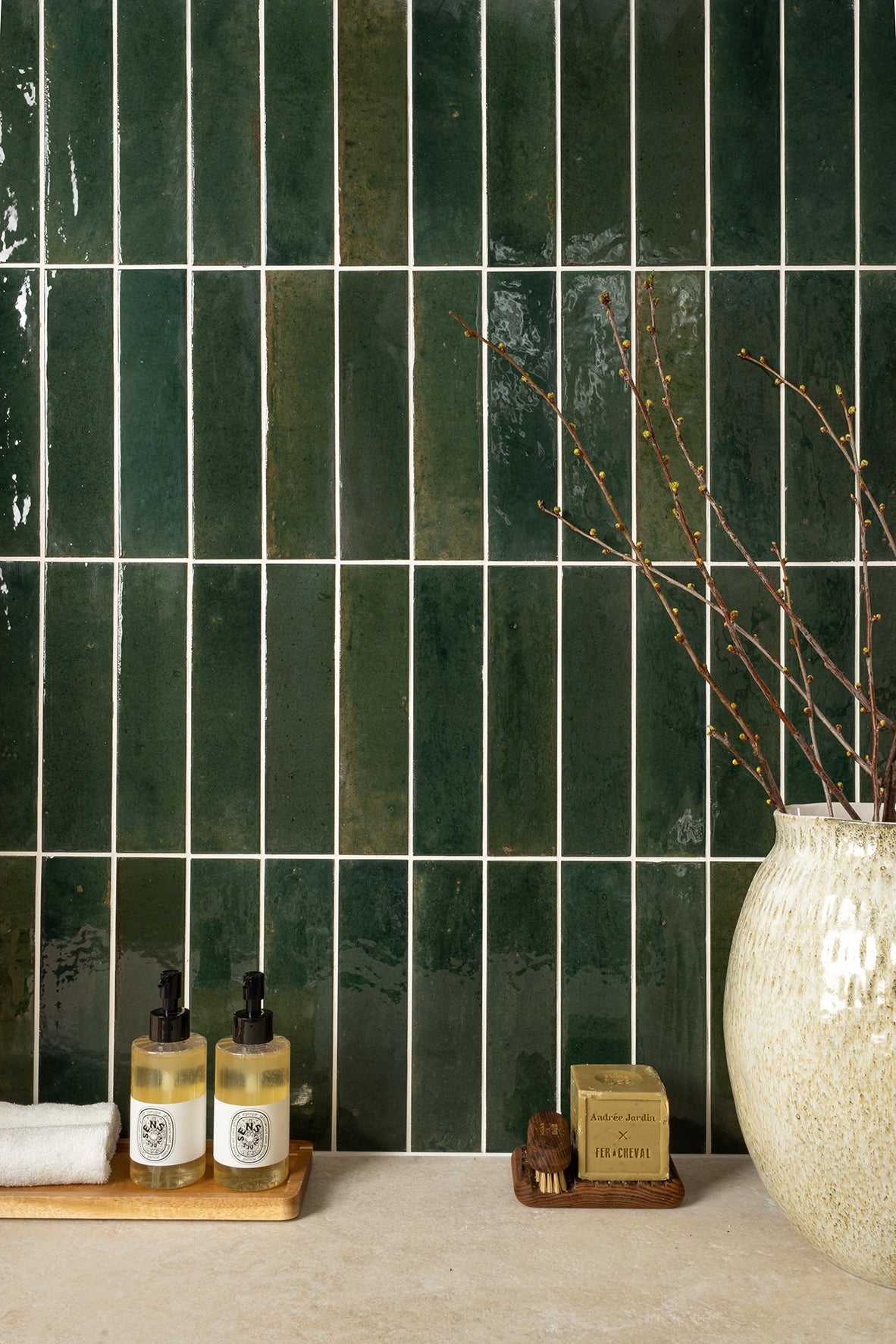 Tanza Green Gloss Metro Tiles