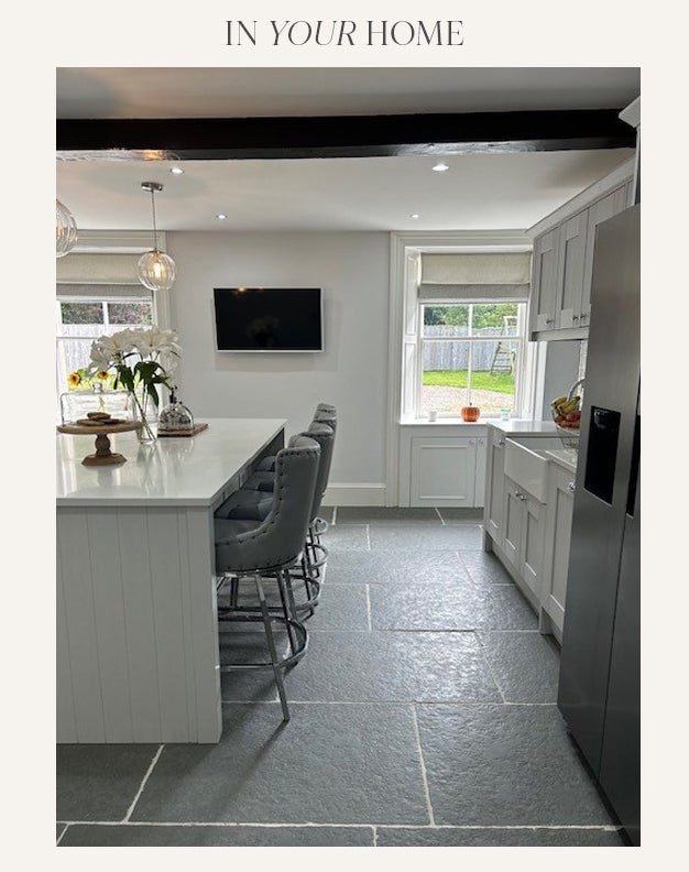 Worn Grey Antiqued Limestone Tiles