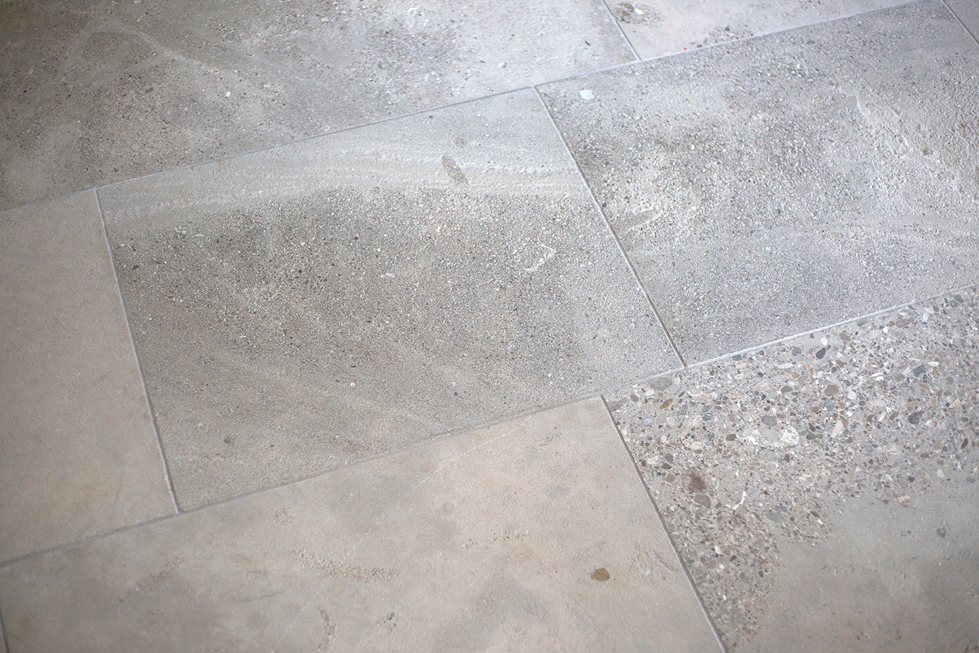 Clermont Gris Brushed Limestone Tile Close Up