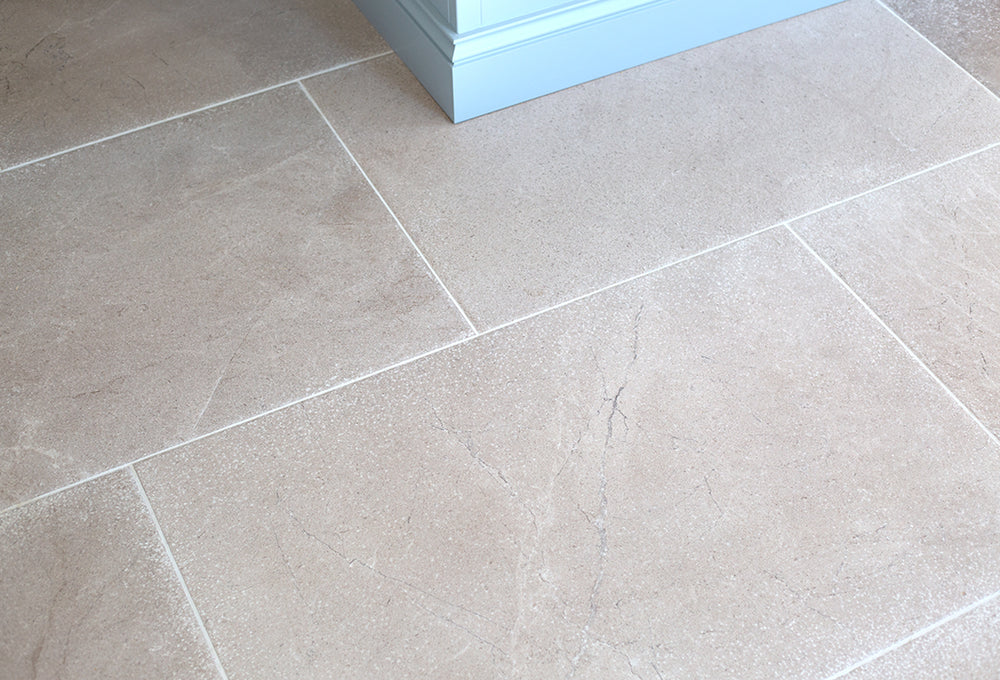 Dorchester Aged Grey Tumbled Porcelain Close Up