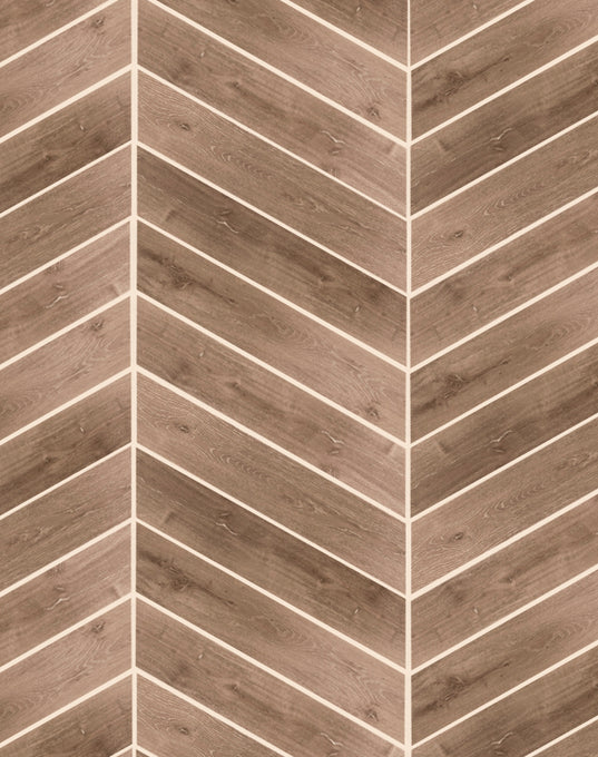 Eaton Walnut Wood Effect Chevron Porcelain Planks
