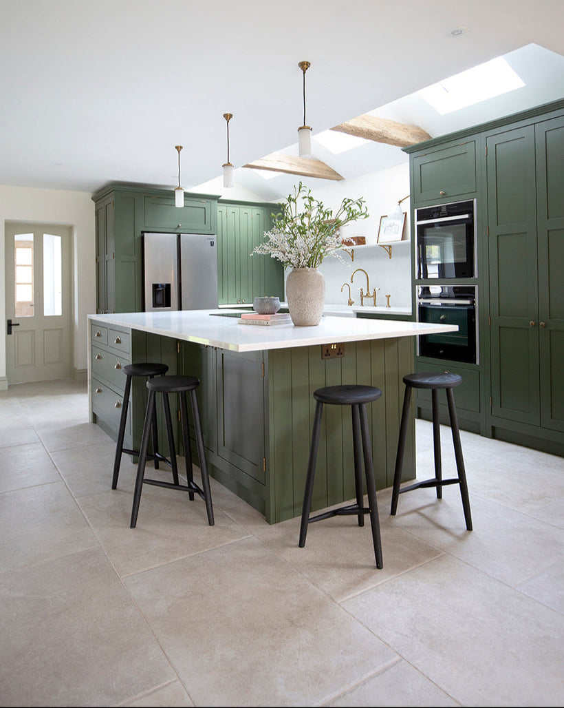 Hambleton Ivory Tumbled Effect Porcelain Flooring Kitchen Tiles##900x600x10mm