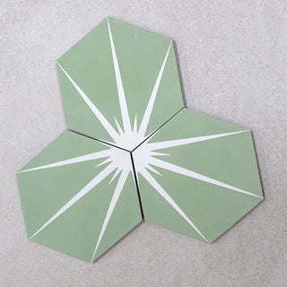 Lily Splash Sage Encaustic Tiles