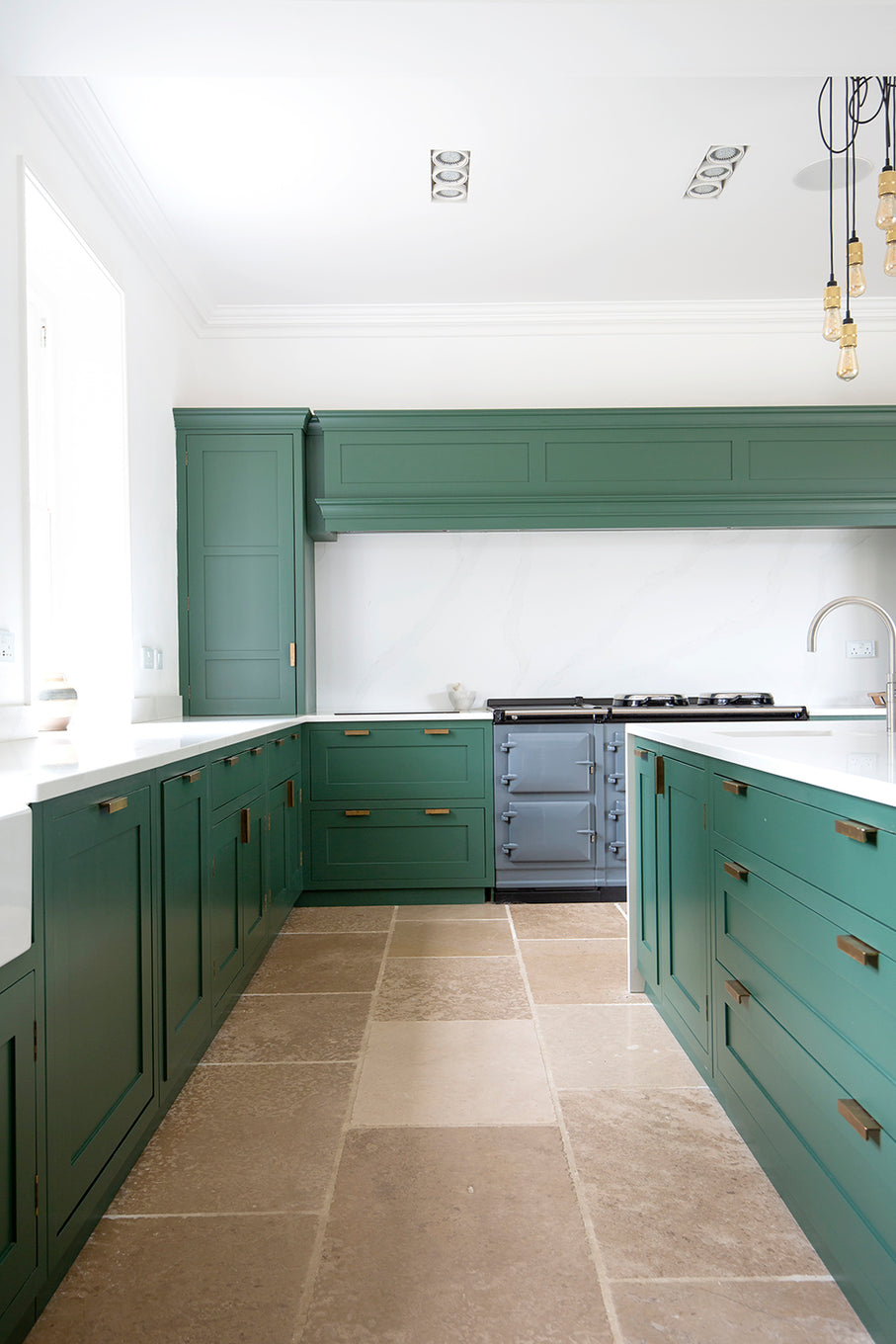 Loire Rustique French Limestone Tiles Green Country Kitchen